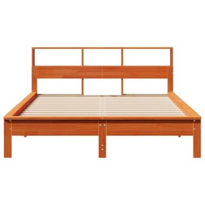 Bedframe zonder matras massief grenenhout wasbruin 160x200 cm
