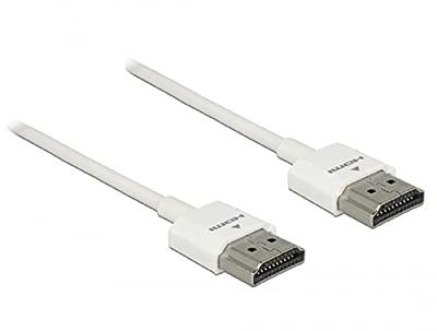 Delock 85137 HDMI-kabel HDMI Aansluitkabel HDMI-A-stekker 2 m Wit Vergulde steekcontacten, 4K UHD, Verdraaid, Afgeschermd (drievoudig) Delock 85137 HDMI-kabel HDMI Aansluitkabel HDMI-A-stekker 2 m Wit Vergulde steekcontacten, 4K UHD, Verdraaid, Afgeschermd (drievoudig)