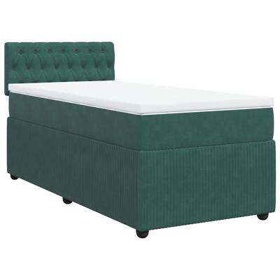 Boxspring met matras fluweel donkergroen 120x200 cm - thumbnail