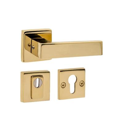 Intersteel Achterdeurbeslag SKG3 deurkruk Amsterdam met Vierkant Veiligheidsrozet PVD messing