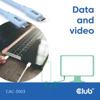 club3D USB-C-kabel USB-C stekker 2.00 m Blauw CAC-3003 - thumbnail