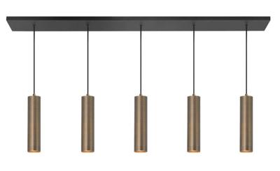 Highlight Hanglamp Perugia 5 lichts L 107 cm brons zwart
