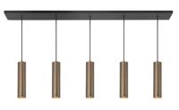 Highlight Hanglamp Perugia 5 lichts L 107 cm brons zwart - thumbnail