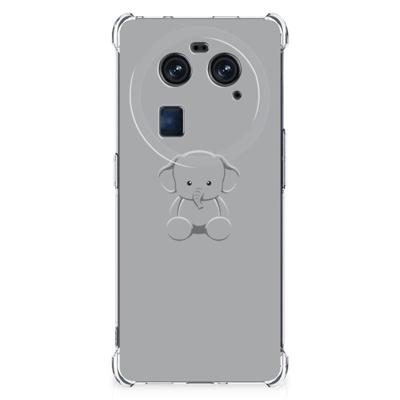 OPPO Find X6 Stevig | Bumper Hoesje | Grijs Baby Olifant OPPO Find X6 Stevig | Bumper Hoesje | Grijs Baby Olifant