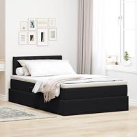 Opslag bed met matras met hoofdeinde Zwart 120 x 200 cm Fluweel - thumbnail