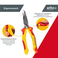 Wiha 26729 Platte rondbektang VDE 40° gebogen Gereedschapsstaal 200 mm - thumbnail