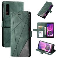 Voor Samsung Galaxy A7(2018) Skin Feel Splicing Horizontal Flip Leather Case met Holder & Card Slots & Wallet & Photo Frame(Groen) - thumbnail
