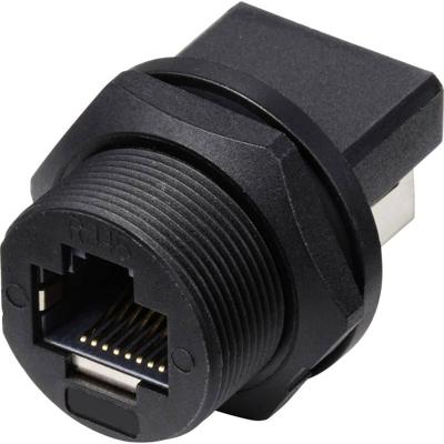TRU COMPONENTS TC-E13T-FR6-PRF-180 RJ45-bus op bus (180°), aan de achterkant gemonteerde bus IP67 (met schroefdraad) TC-13543656 Aantal polen (sensoren) 8