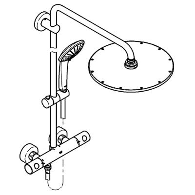 GROHE Euphoria xxl Regendoucheset Opbouw - hoofddouche 31cm - handdouche rond - supersteel 26075dc0
