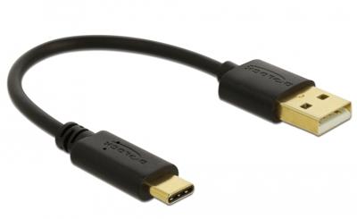 Delock USB-kabel USB-A stekker, USB-C stekker 0.15 m Zwart 85354