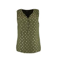 MS Mode top met all over print en plooien kaki - thumbnail