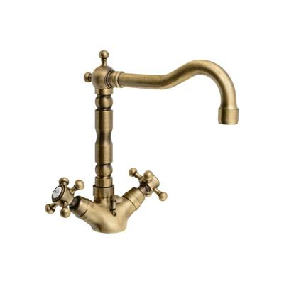 Wastafelmengkraan Sapho Antea 2-knop Uitloop Recht 24 cm Brons (incl. clickwaste)