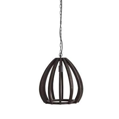 Light & Living Hanglamp 'Barsia' Mangohout, 40cm, kleur Donkerbruin