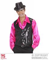 Glittervest pailletten zwart man - thumbnail