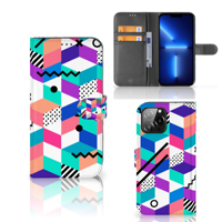 iPhone 13 Pro Max | Book Case | Blokken Kleurrijk - thumbnail