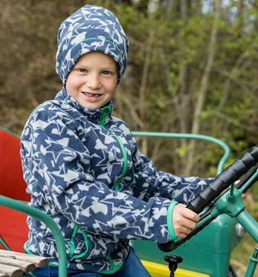 Playshoes fleece beanie camouflage donkergrijs Maat