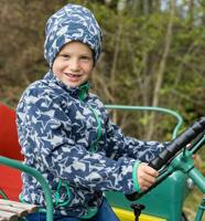 Playshoes fleece beanie camouflage donkergrijs Maat - thumbnail