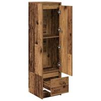 Hoge kast 29,5x34x119,5 cm bewerkt hout oud hout - thumbnail