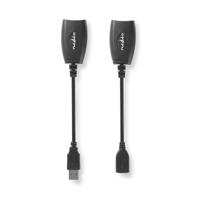 Actieve USB-Kabel | USB 1.1 | USB-A Male | RJ45 Female | 12 Mbps | 0.20 m | Rond | Vernikkeld | PVC - thumbnail