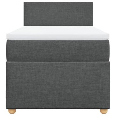 Boxspring met matras stof donkergrijs 90x200 cm