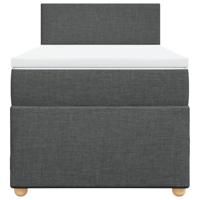 Boxspring met matras stof donkergrijs 90x200 cm - thumbnail