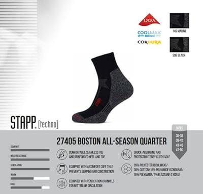 Stapp Techno Boston All Season Quarter Sok 27405 | 149 Marine | Maat 35 - 8719534266135