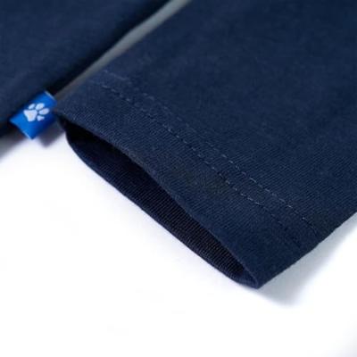 Kindershirt met lange mouwen helmprint 92 gemleerd marineblauw - thumbnail