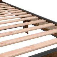 Bedframe bewerkt hout en metaal gerookt eikenkleurig 90x200 cm - thumbnail
