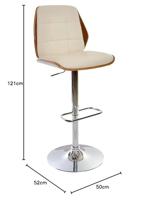 Kruk DKD Home Decor Bruin Crème Zilverkleurig 50 x 52 x 121 cm - thumbnail