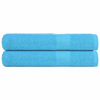 VidaXL Saunahanddoeken 2 st 80x200 cm 360 g/m² 100% katoen turquoise - thumbnail