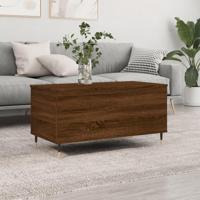 Salontafel 90x44,5x45 cm bewerkt hout bruin eikenkleur - thumbnail