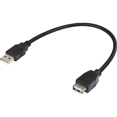 Renkforce USB-kabel USB 2.0 USB-A stekker, USB-A bus 0.16 m Zwart Flexibele zwanenhalskabel, Vergulde steekcontacten RF-3999453 - thumbnail