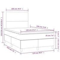 Boxspring met matras en LED kunstleer cappuccinokleur 120x190cm - thumbnail
