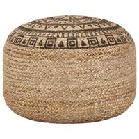 VidaXL Poef handgemaakt 45x30 cm jute bruin - thumbnail