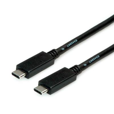 ROLINE USB 3.2 Gen 2 kabel, met PD 20V5A, Emark, C-C, ST/ST, zwart, 2 m
