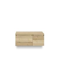 Frozen Badmeubelset 100 cm - Greeplijst in kleur - Wastafel Onderkast - met Bovenblad Natuur Eiken - thumbnail