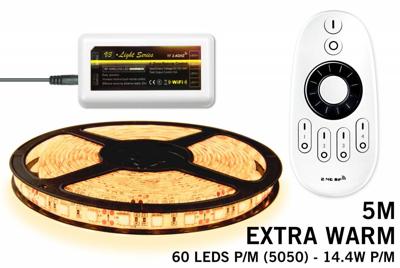 Mi·Light Extra Warm Wit Led Strip | 60 Leds pm 14,4W pm met afstandsbediening