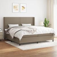 Boxspring met matras stof taupe 200x200 cm - thumbnail