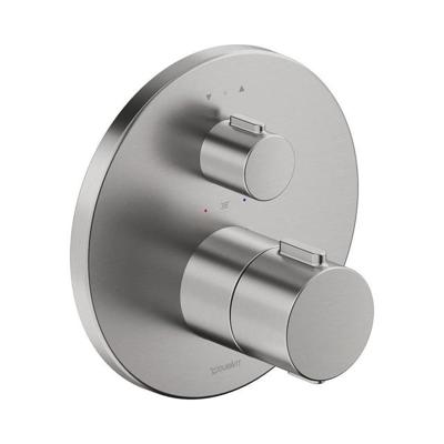 Duravit Thermostatarmaturen Afbouwdeel - inbouw bad/douchekraan - thermostatisch - 2 uitgangen -Ø17cm - geborsteld RVS th4200014070