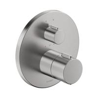 Duravit Thermostatarmaturen Afbouwdeel - inbouw bad/douchekraan - thermostatisch - 2 uitgangen -Ø17cm - geborsteld RVS th4200014070 - thumbnail