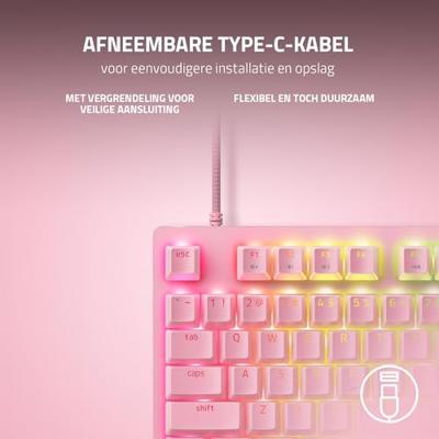 Razer Huntsman V2 TKL Quartz gaming toetsenbord