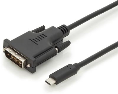USB Type-C adapterkabel, Type-C naar DVI st/2.0m, 1080P@60Hz CE, sw, goud