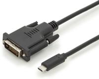 USB Type-C adapterkabel, Type-C naar DVI st/2.0m, 1080P@60Hz CE, sw, goud - thumbnail