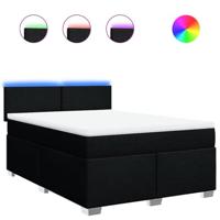 Boxspring met matras stof zwart 140x200 cm - thumbnail