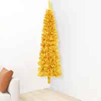 Kunstkerstboom half met standaard smal 180 cm goudkleurig - thumbnail