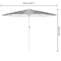 Parasol met stalen paal 268x268x226 cm bruin - thumbnail