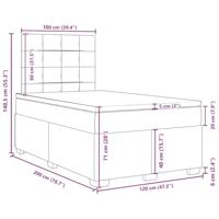Boxspring met matras stof donkergrijs 120x200 cm - thumbnail