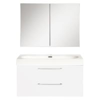 Badkamermeubelset Differnz Somero Met Keramiek Wastafel 80 cm Hoogglans Wit (Inc. Spiegelkast) - thumbnail