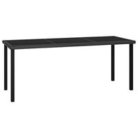 VidaXL Tuintafel 180x70x73 cm poly rattan zwart - thumbnail
