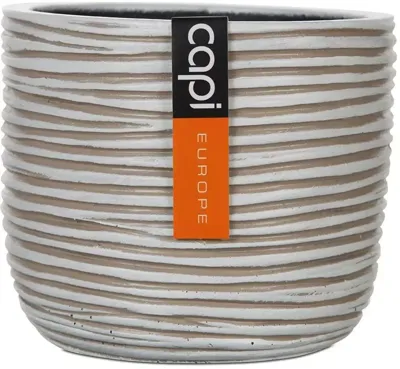 Capi nature rib indoor bol bloempot 17.5x16 cm ivoor